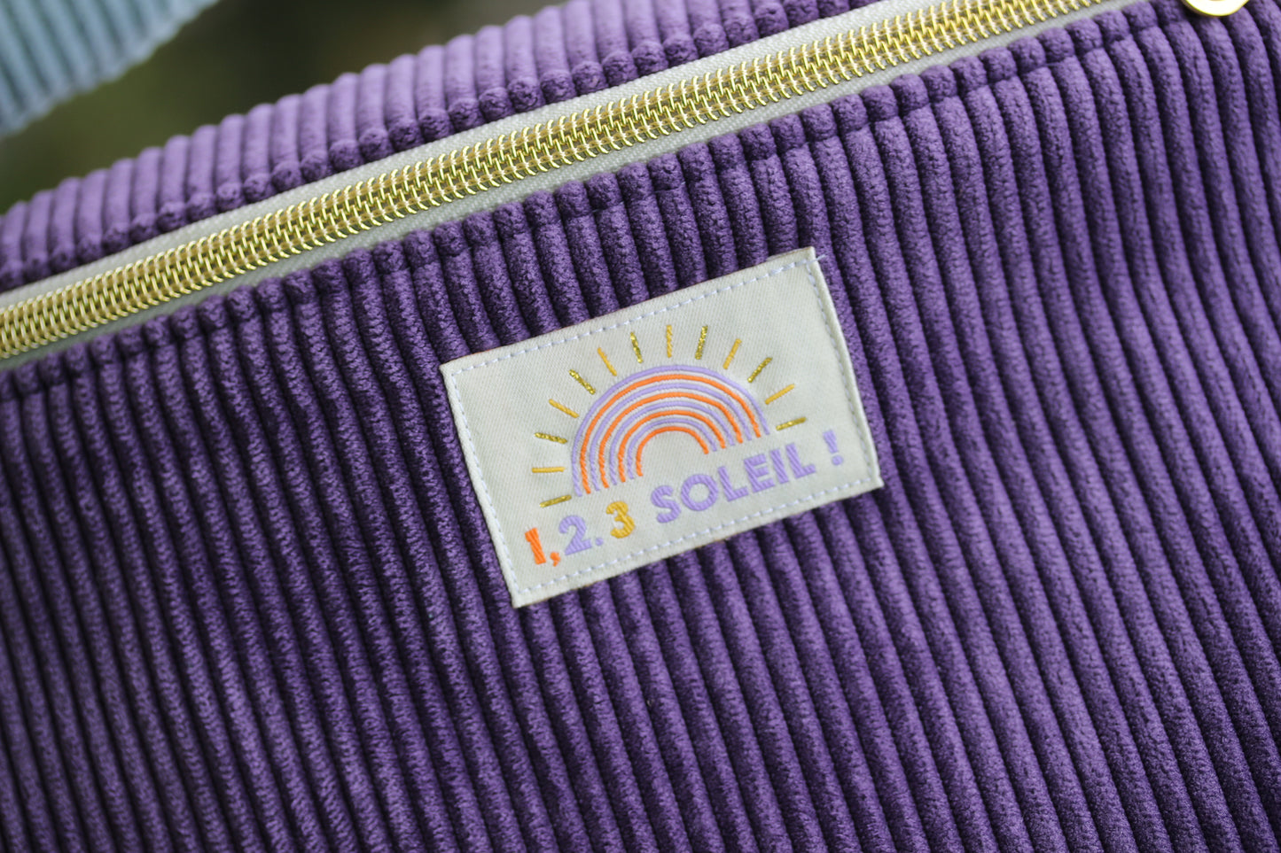 Sac banane enfant "1.2.3 Soleil" Velours côtelé violet