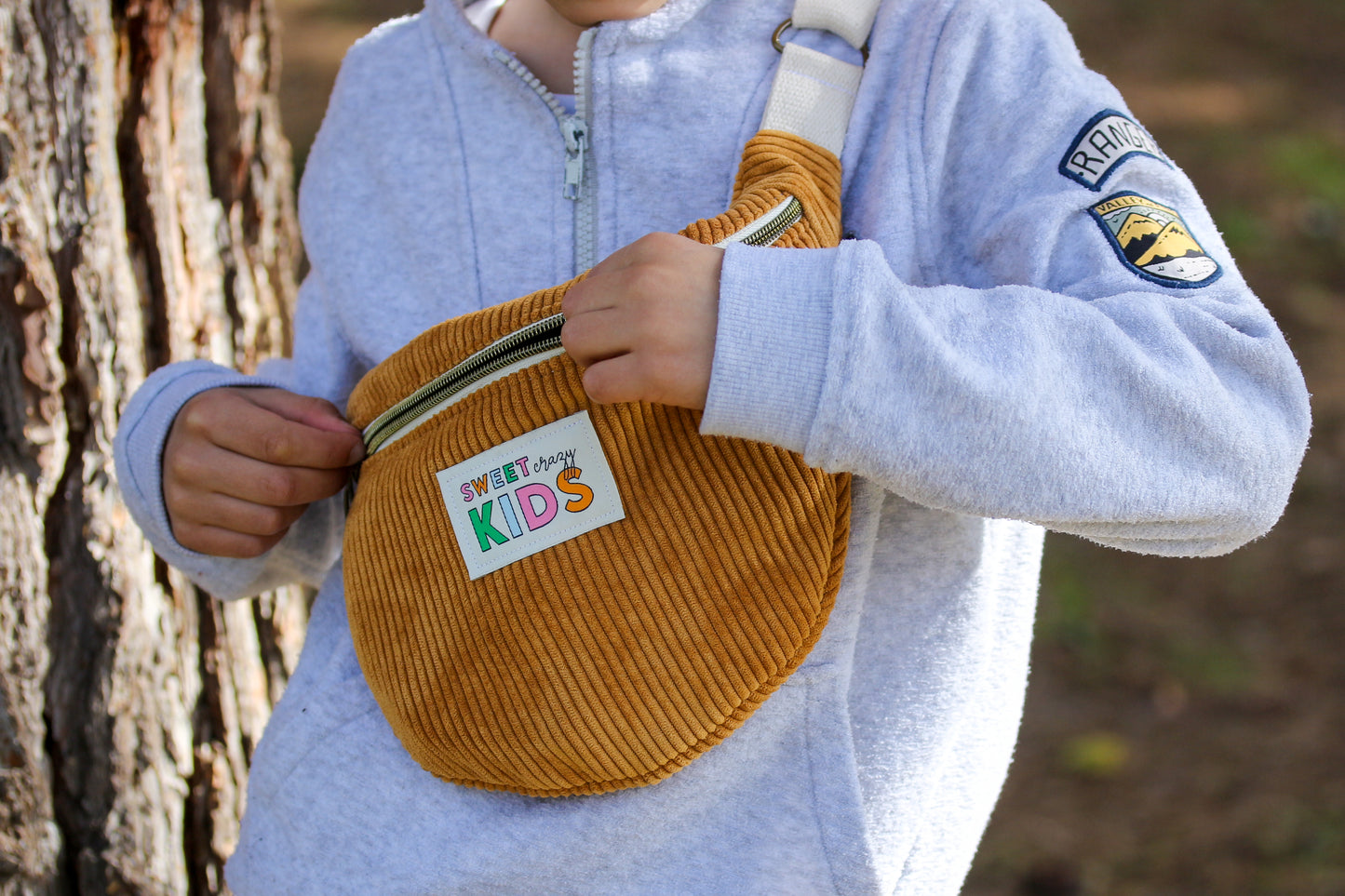 Sac banane enfant "velours côtelé" à personnaliser