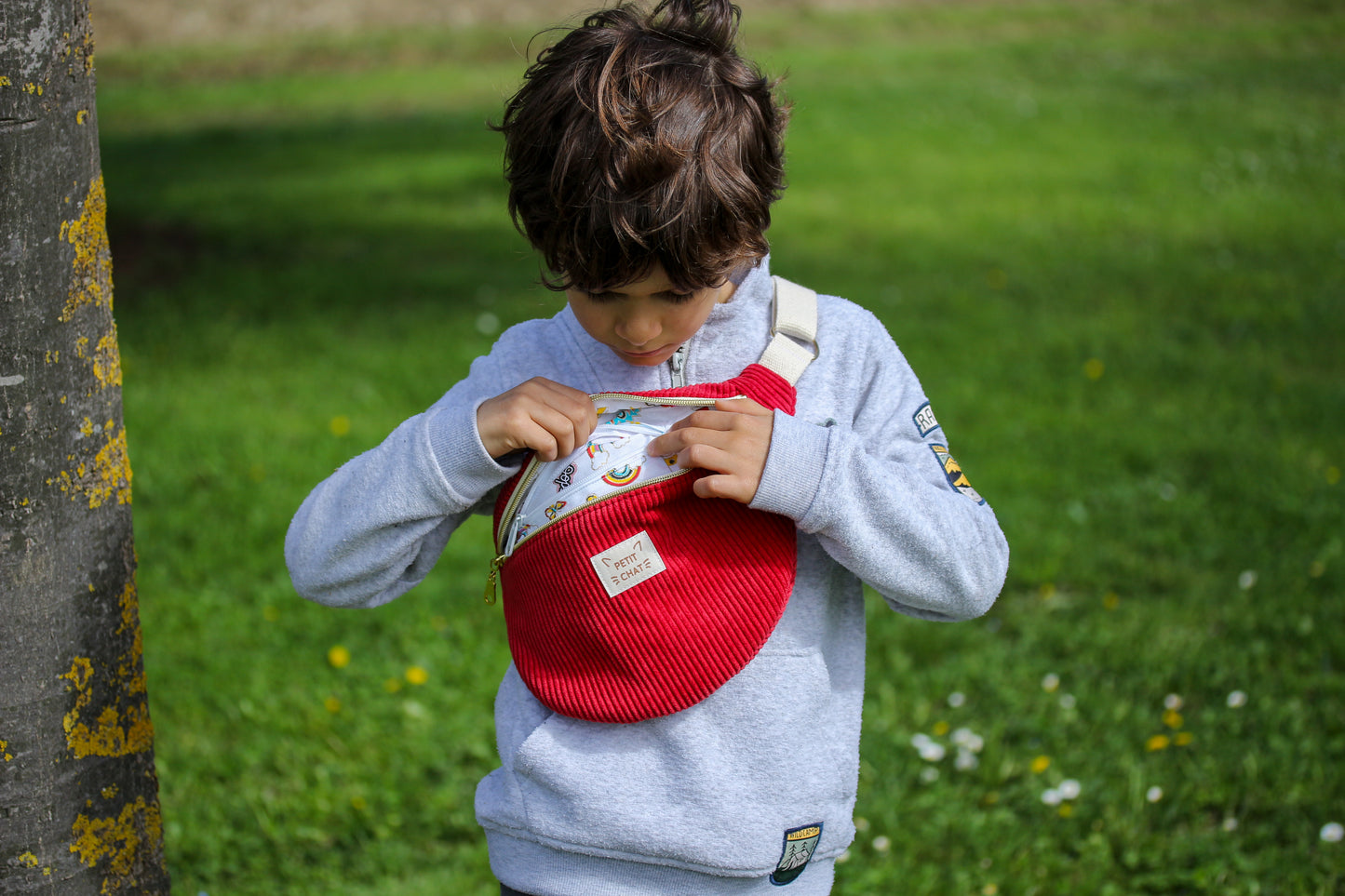 Sac banane enfant "velours côtelé" à personnaliser