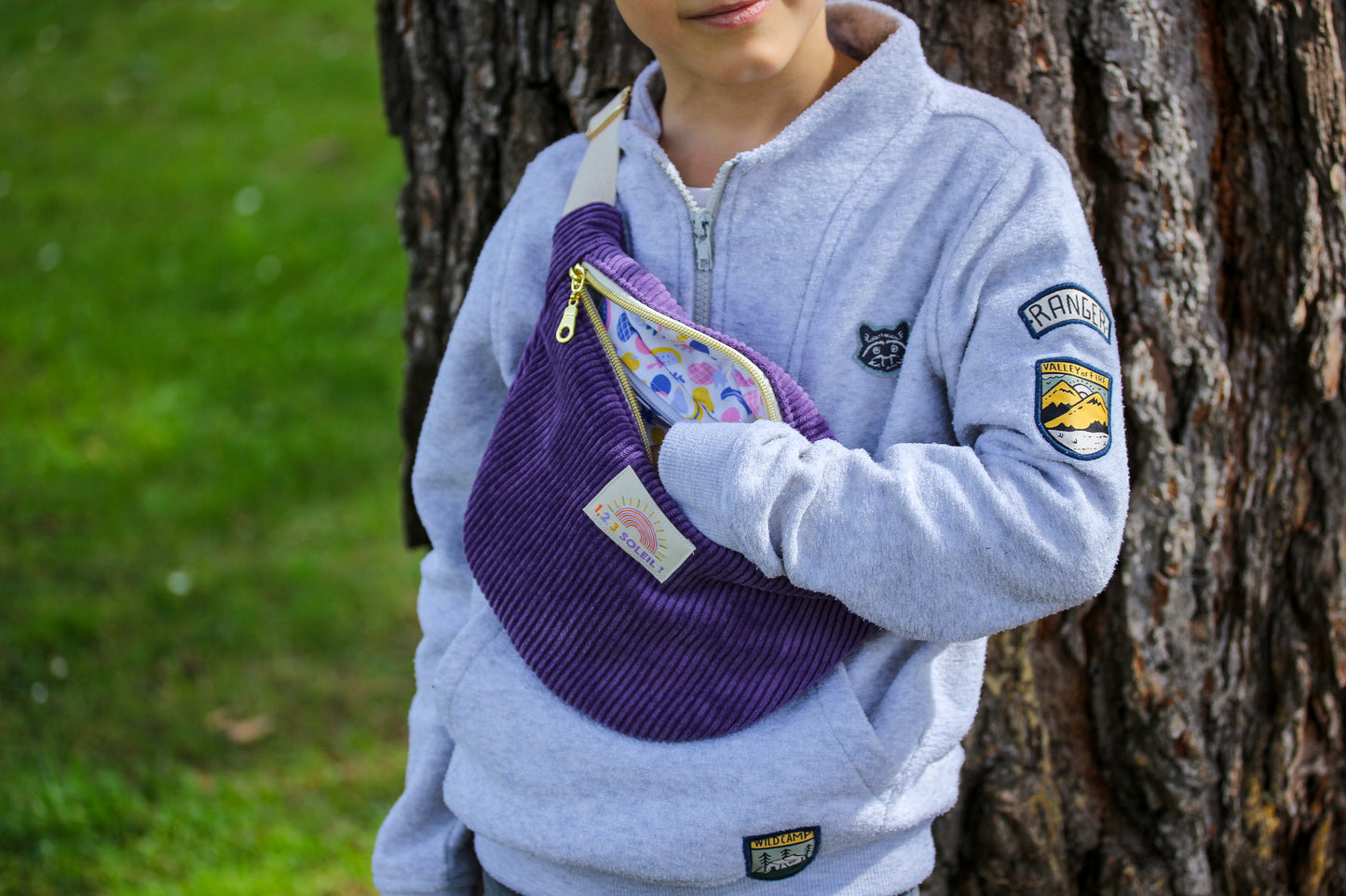 Sac banane enfant "velours côtelé" à personnaliser