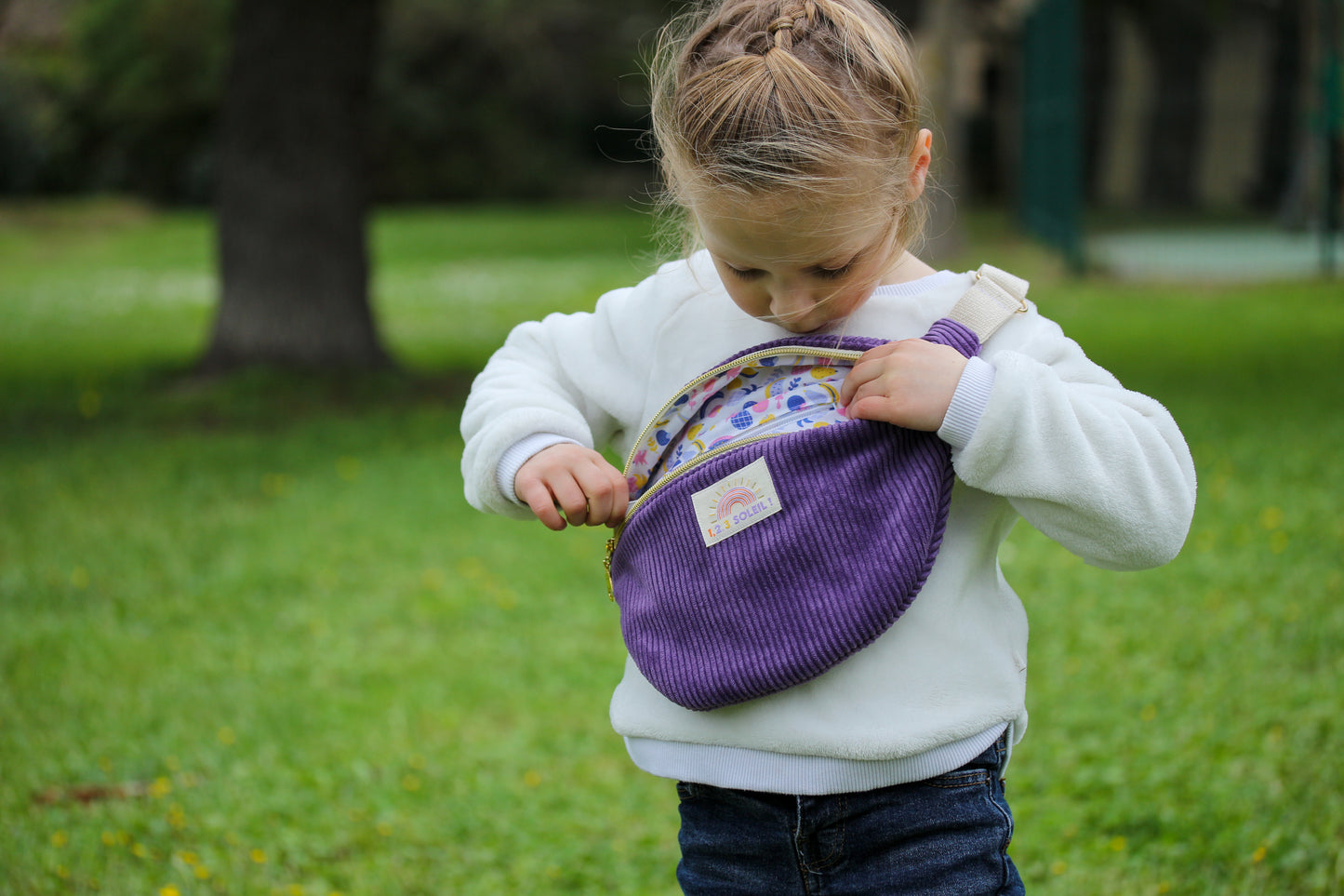 Sac banane enfant "velours côtelé" à personnaliser