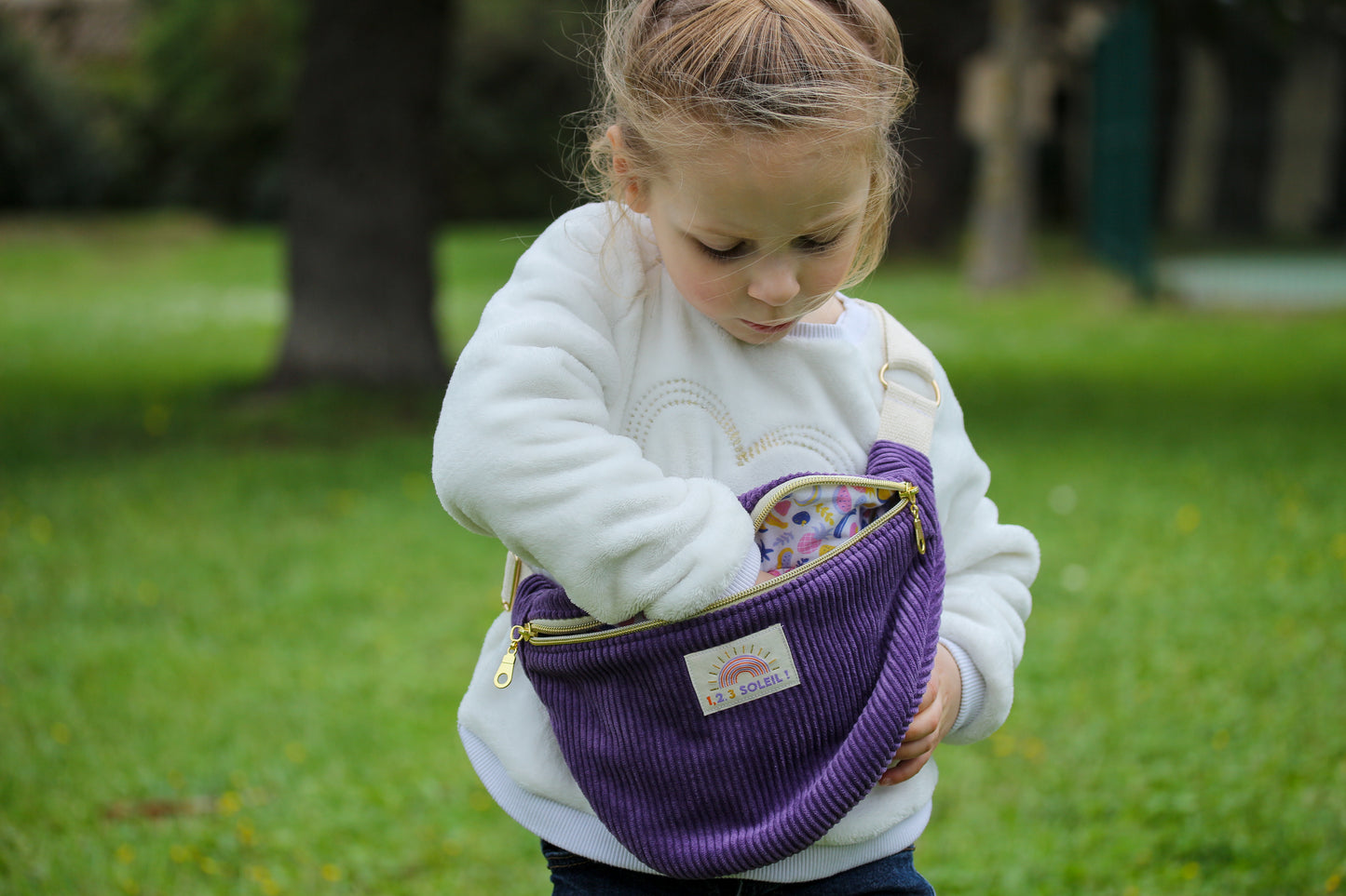 Sac banane enfant "velours côtelé" à personnaliser