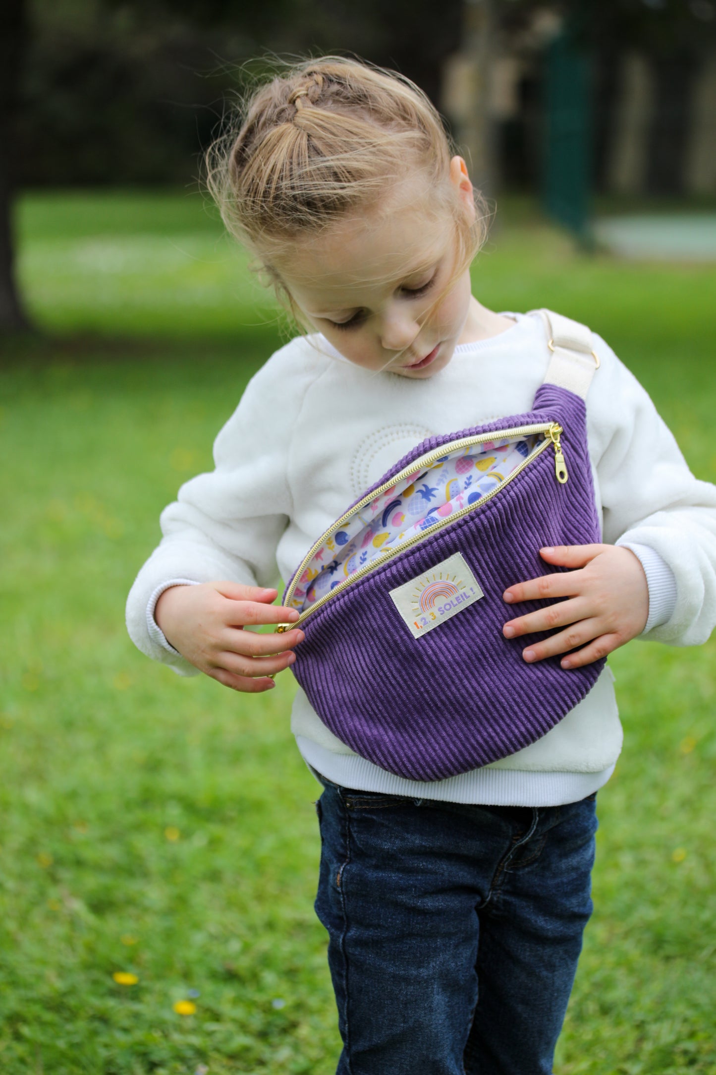 Sac banane enfant "velours côtelé" à personnaliser
