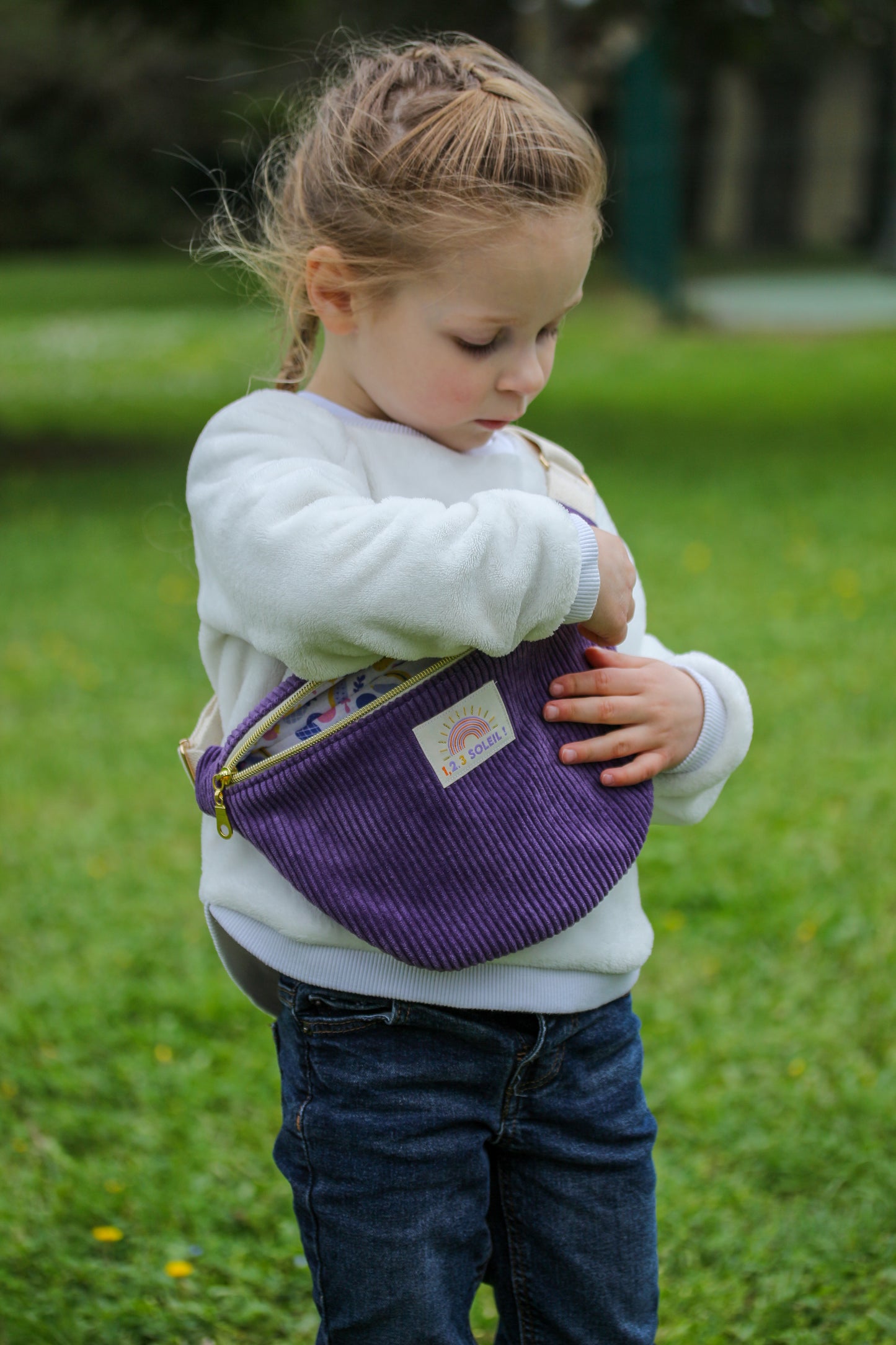 Sac banane enfant "velours côtelé" à personnaliser