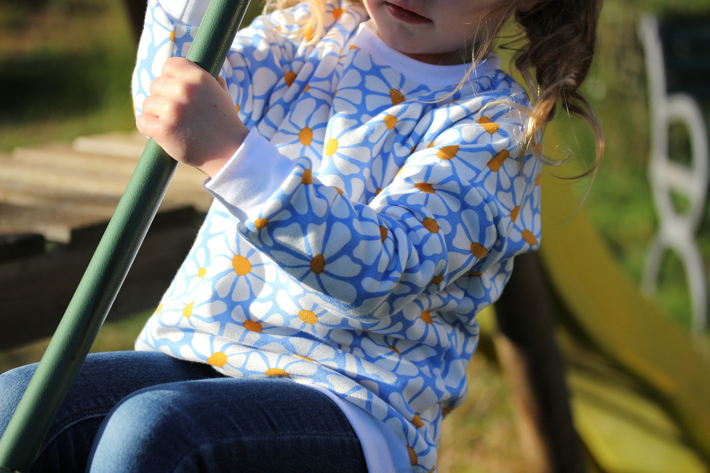 Linélo Créations sweat enfant marguerites fleurs de tiaré