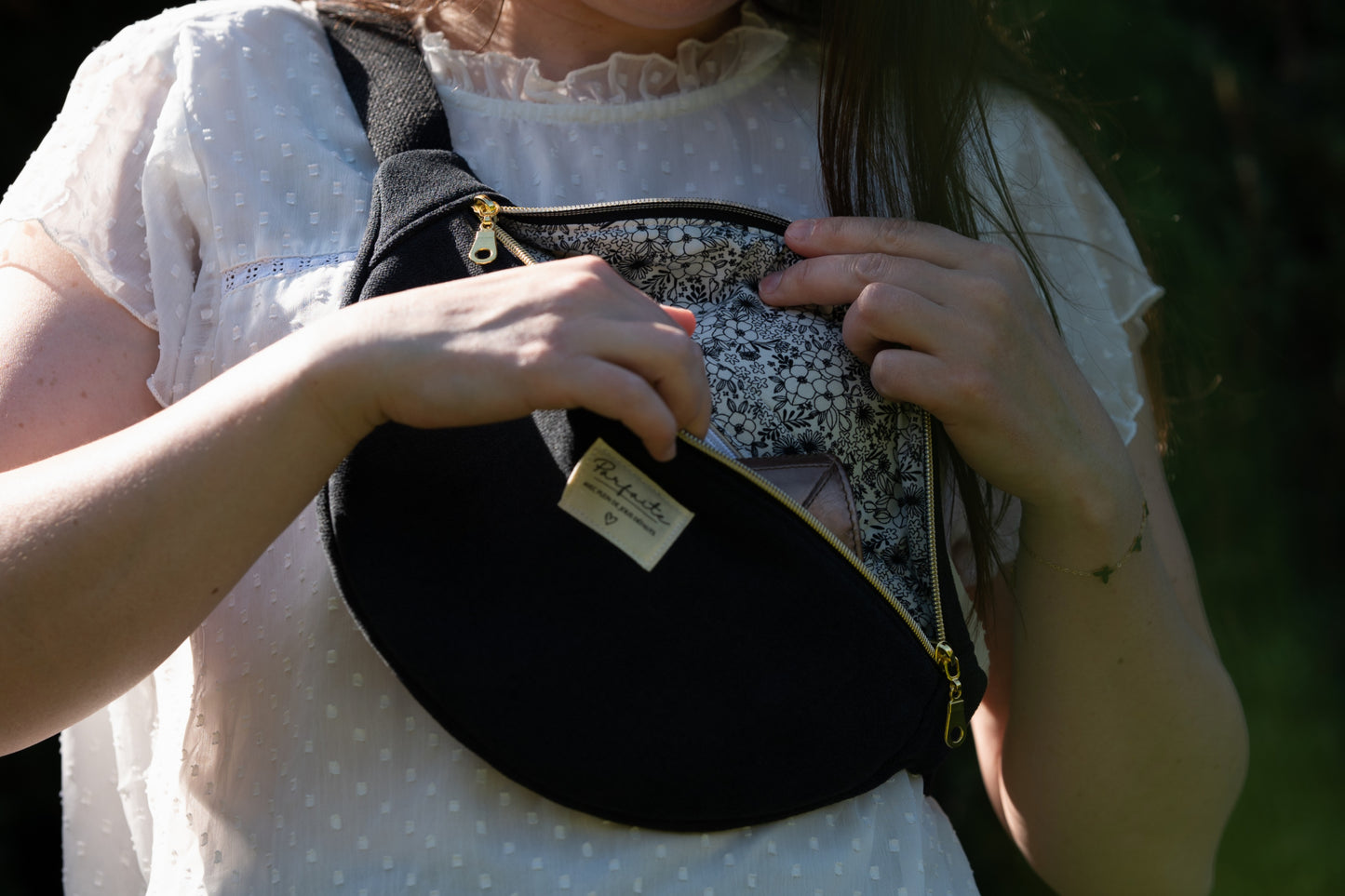 Sac banane Velours ras Noir