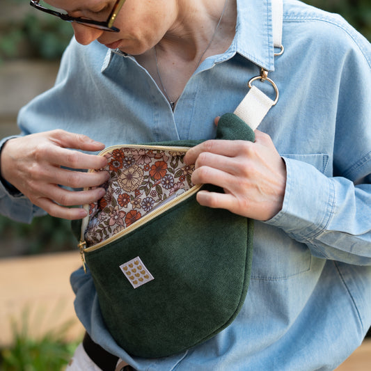 Sac banane Velours ras Vert