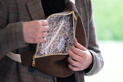 Sac banane Velours ras Marron [En stock]