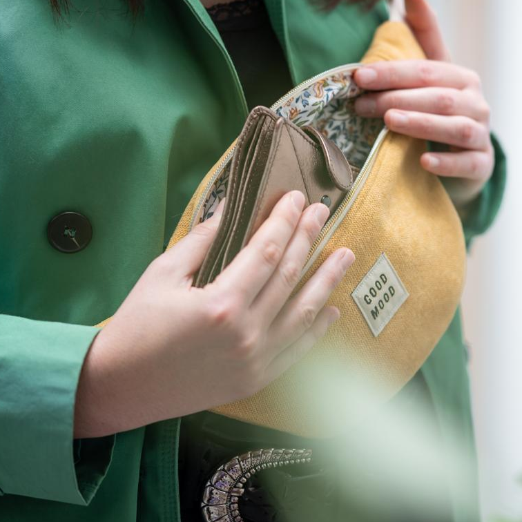 Sac banane Velours ras Moutarde