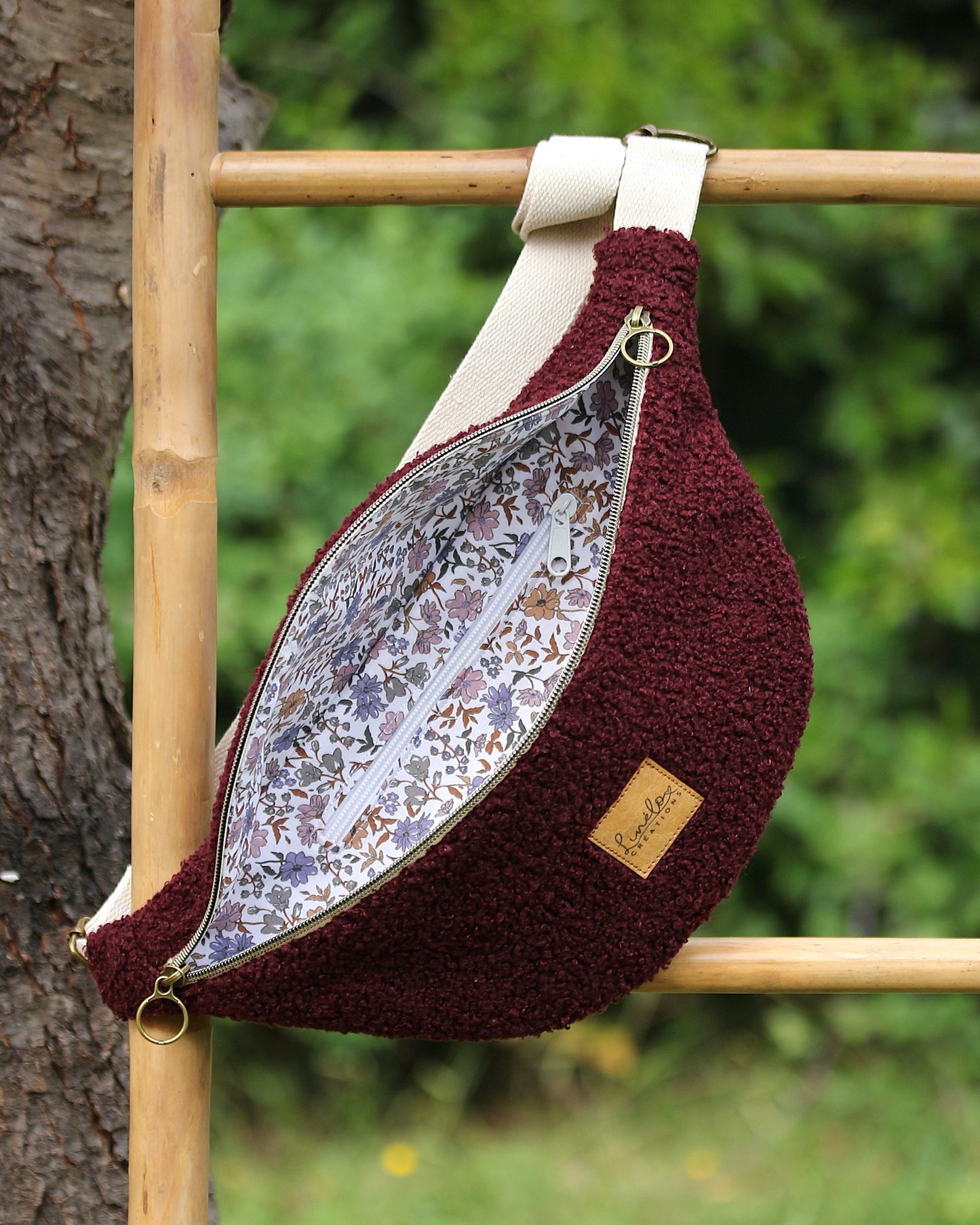 Sac banane Bouclette / teddy  - Fait main en France -  à personnaliser