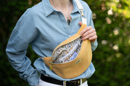 Sac banane Velours ras Moutarde [En stock]