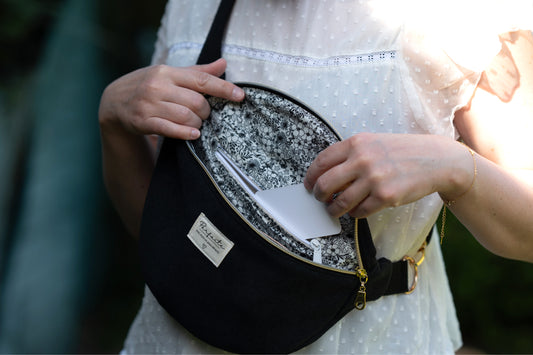 Sac banane Velours ras Noir