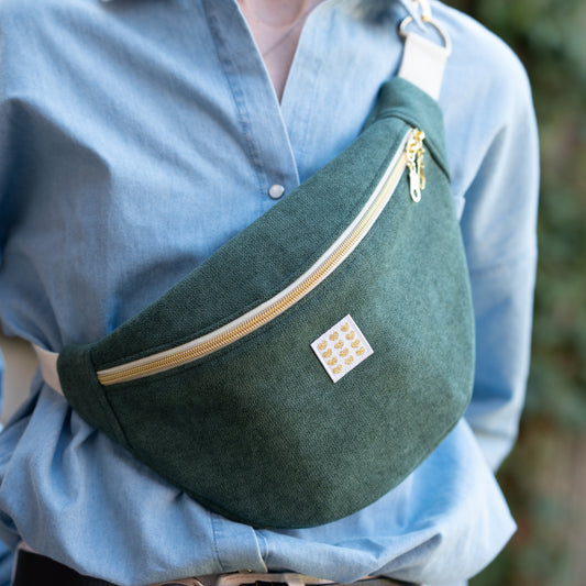 Sac banane Velours ras Vert